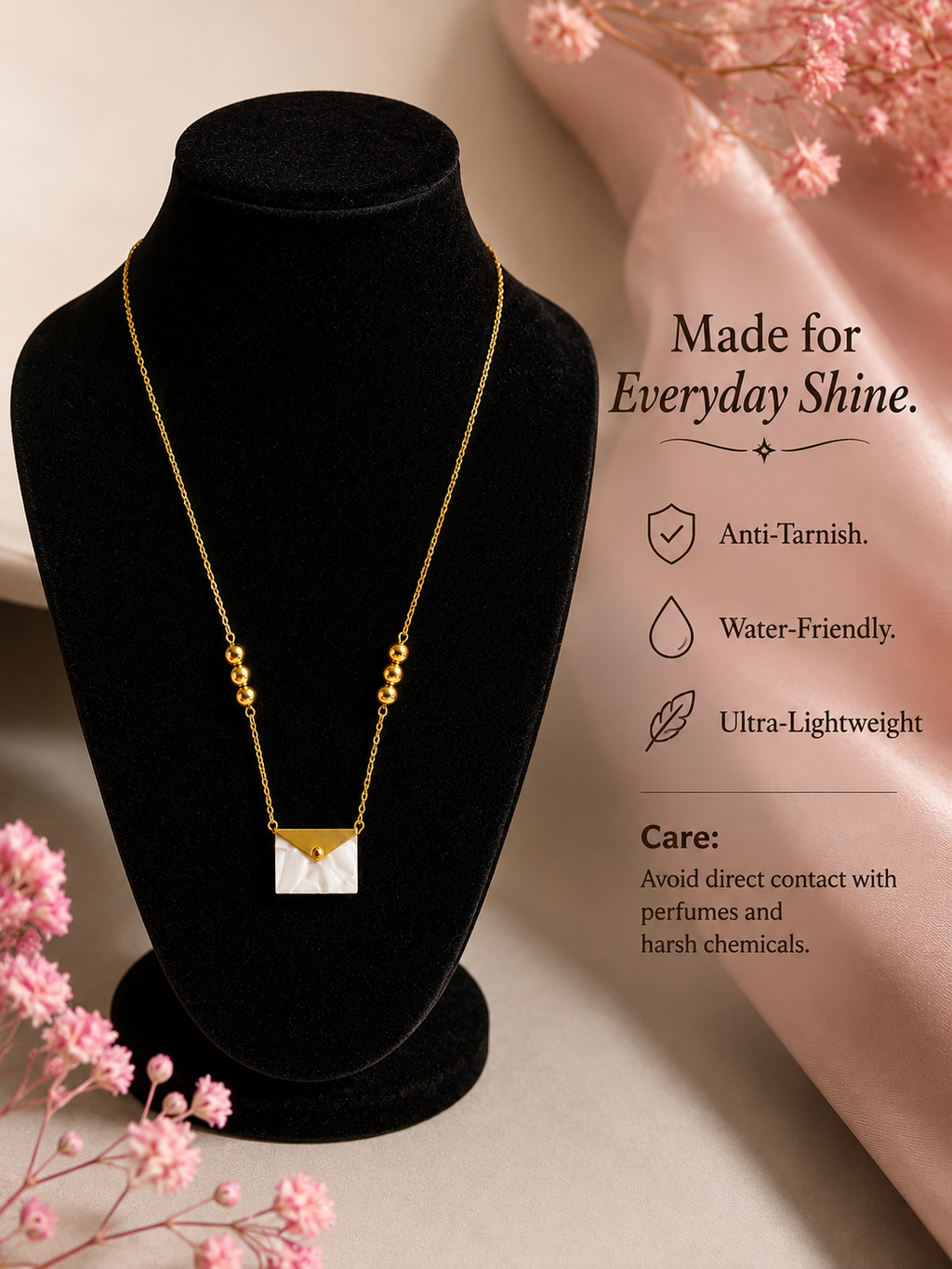 Envelope Pendant Necklace – A Minimalist Symbol of Love & Elegance