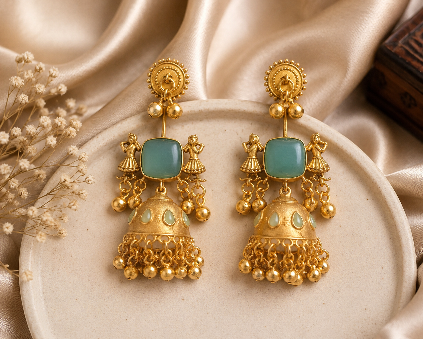 Kashmiri Jhumka Earrings – Micro Gold Plated Traditional Elegance