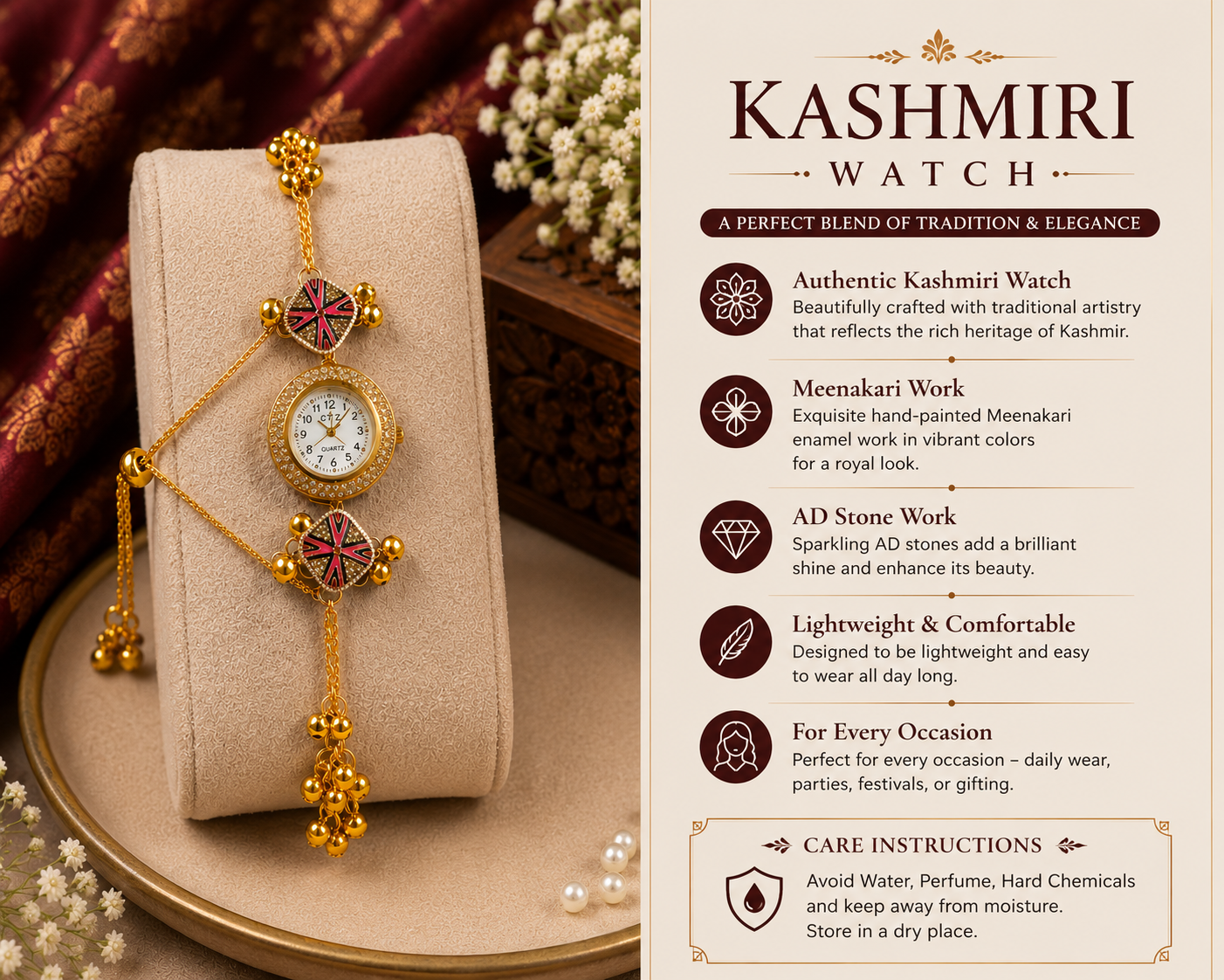 Traditional Kashmiri Meenakari Watch