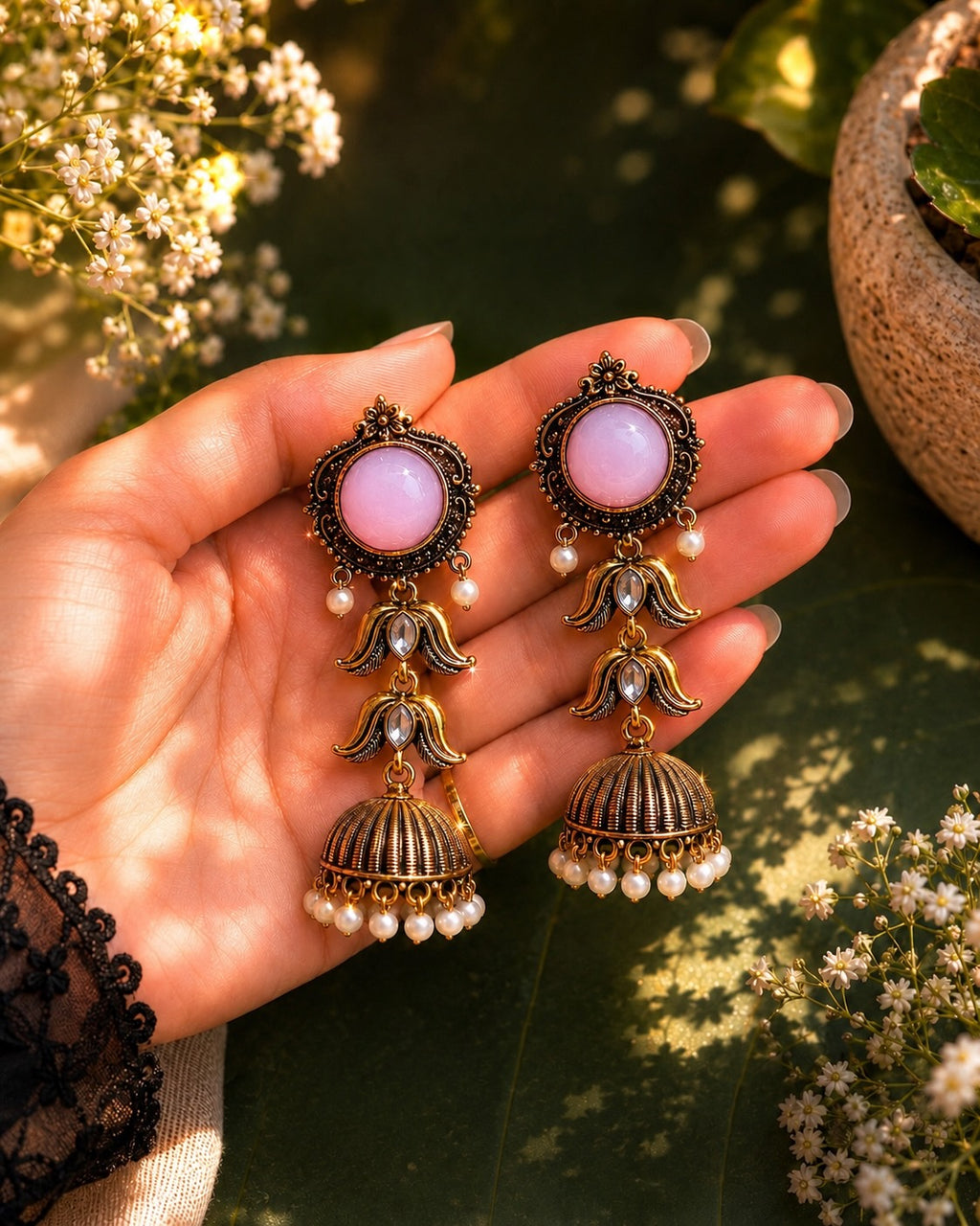 Antique Jhumka Earrings – Vintage Elegance with Timeless Charm