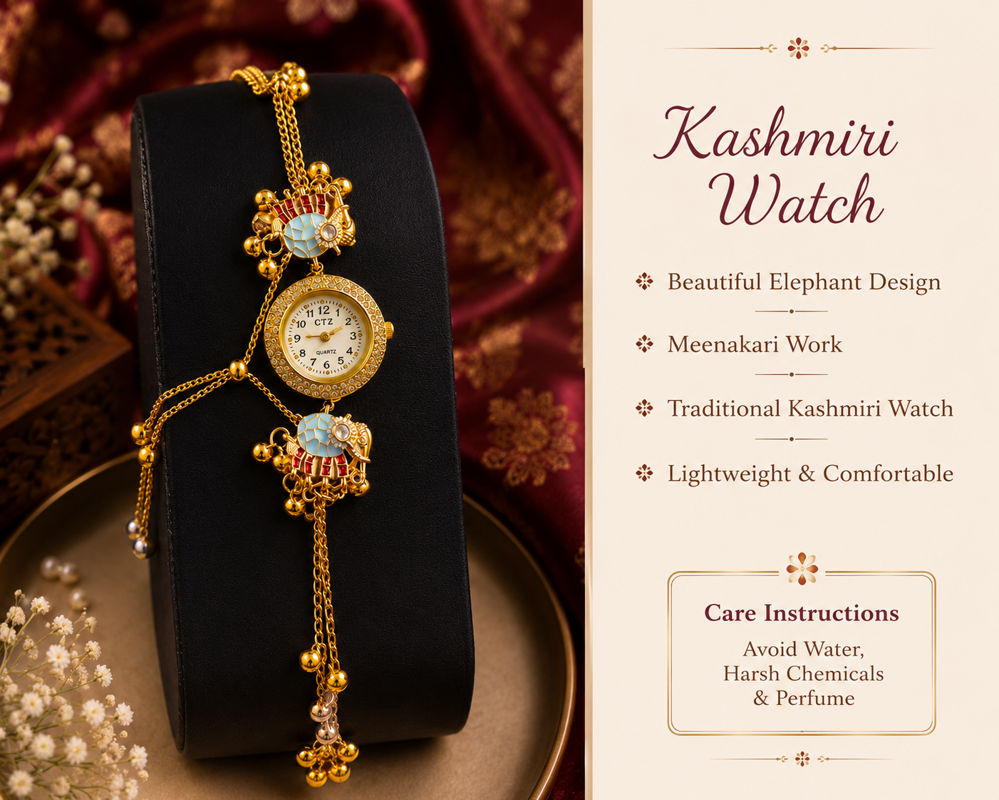 Traditional Kashmiri Elephant Watch