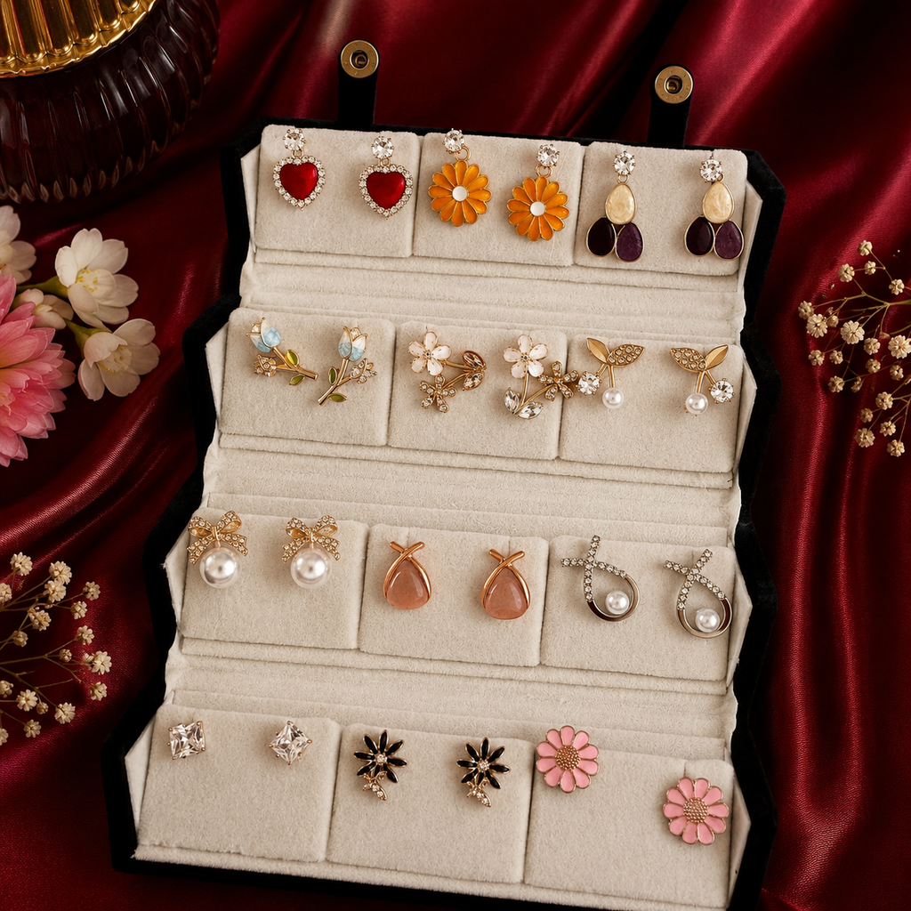 12 Pair Earrings Collection – One Box, Endless Style