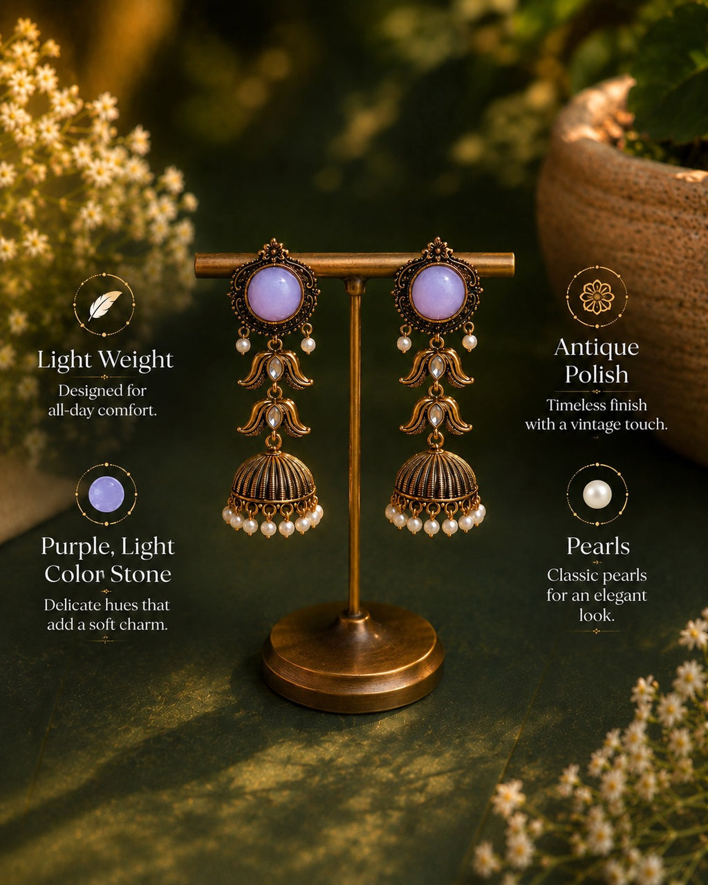 Antique Jhumka Earrings – Vintage Elegance with Timeless Charm