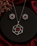 Ruby Elegance Pendant Set – A Statement of Grace and Sophistication