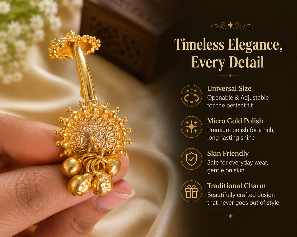 Traditional Openable Gold Kada – Timeless Heritage, Modern Comfort