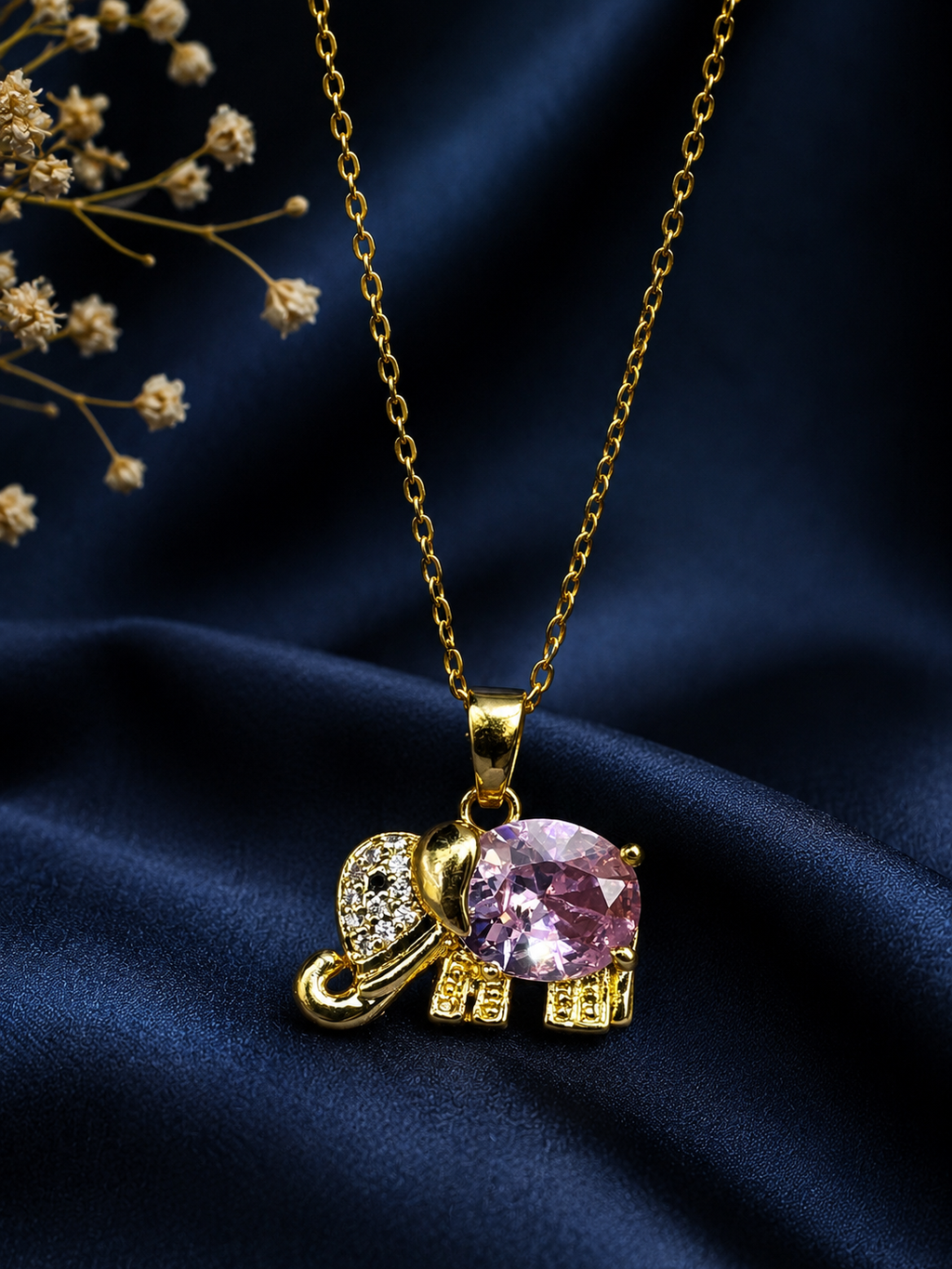 Lucky Elephant Pendant Necklace – A Symbol of Elegance & Good Fortune
