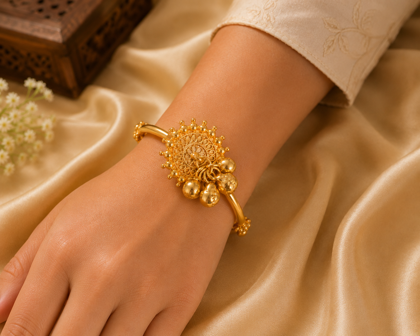 Traditional Openable Gold Kada – Timeless Heritage, Modern Comfort