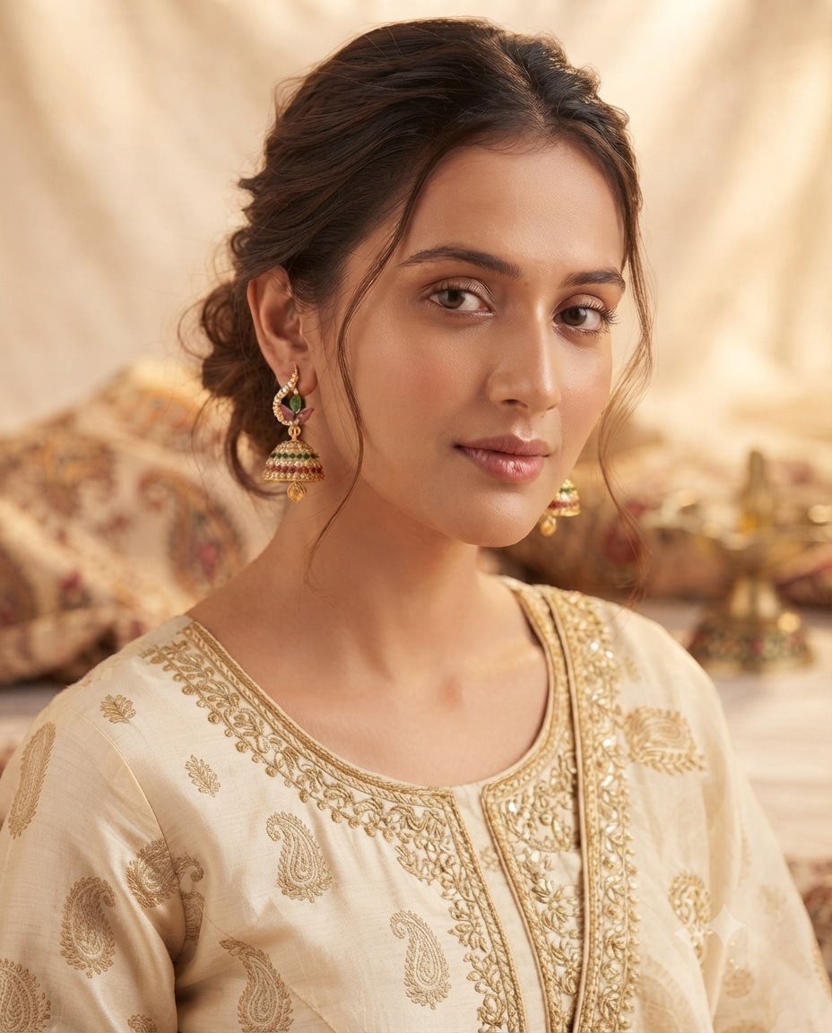 Aurora Multi-Color AD Jhumki Earrings