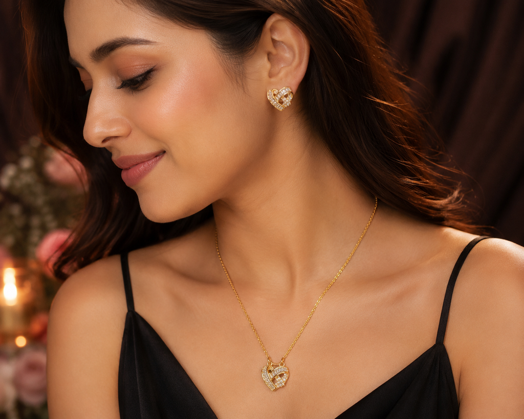 Heart Pendant Chain Set – A Symbol of Love &amp; Timeless Elegance