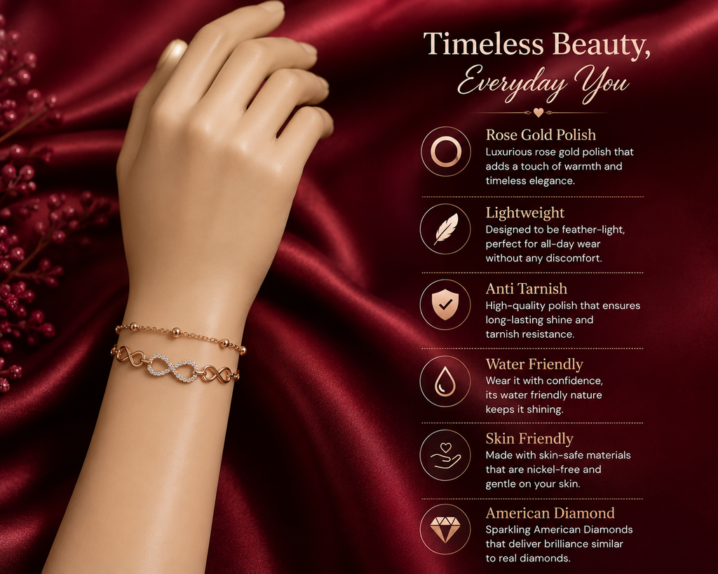 Rose Gold Infinity Bracelet – A Symbol of Forever Elegance