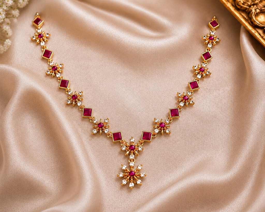 Ruby AD Necklace Set – Timeless Elegance with a Royal Touch