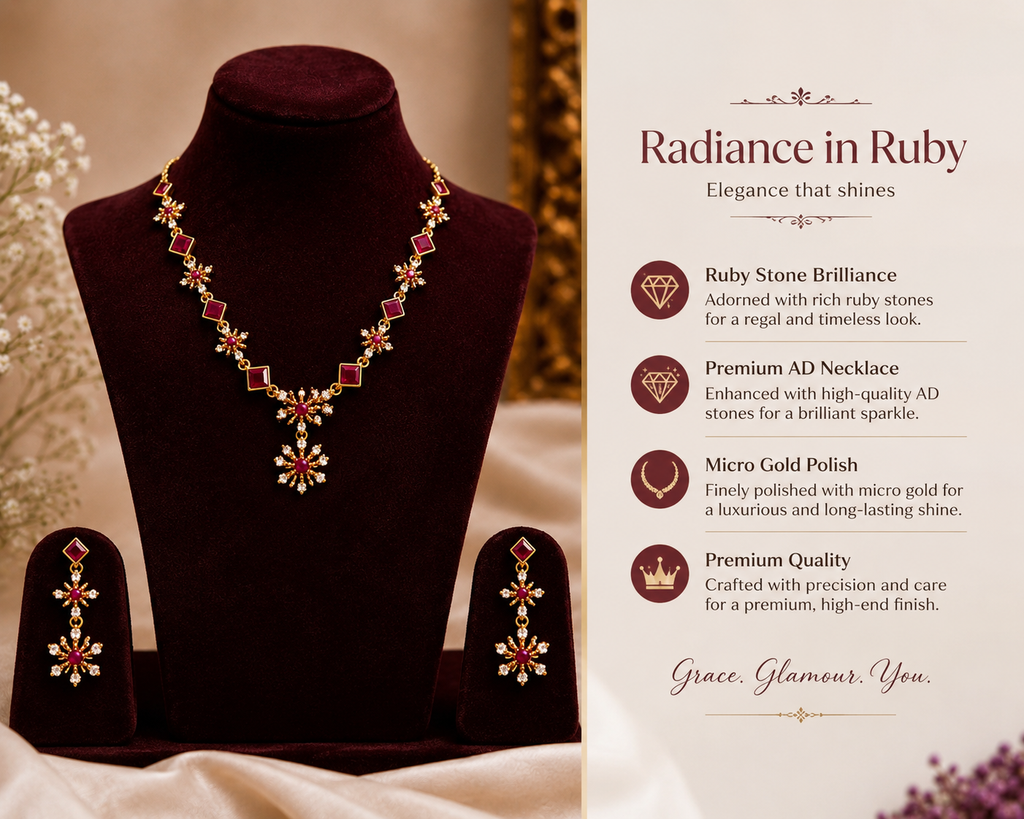 Ruby AD Necklace Set – Timeless Elegance with a Royal Touch
