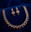Aurora Ruby &amp; American Diamond Necklace Set